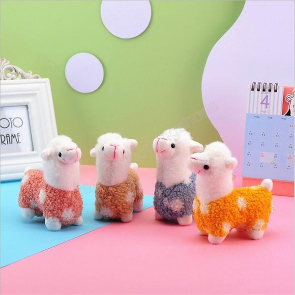 Giocattoli di peluche animali alpaca a pois per ragazze regalo Brithday portachiavi bambola piccoli accessori pendenti 12 cm