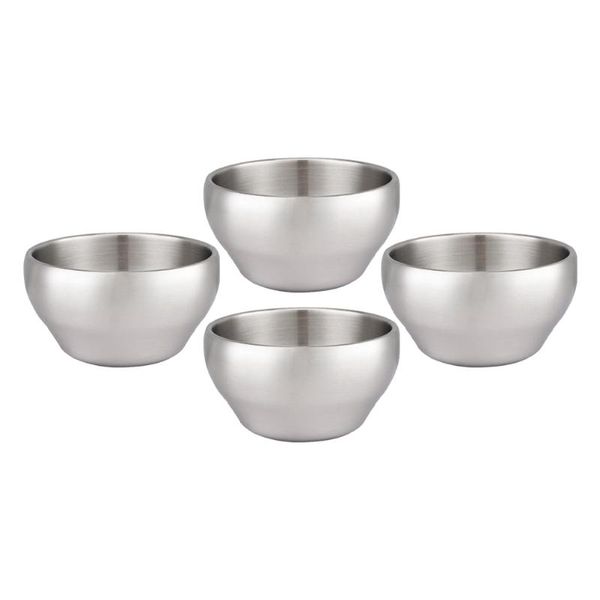 

bowls 4pcs stainless steel rice double layer instant noodle (silver)