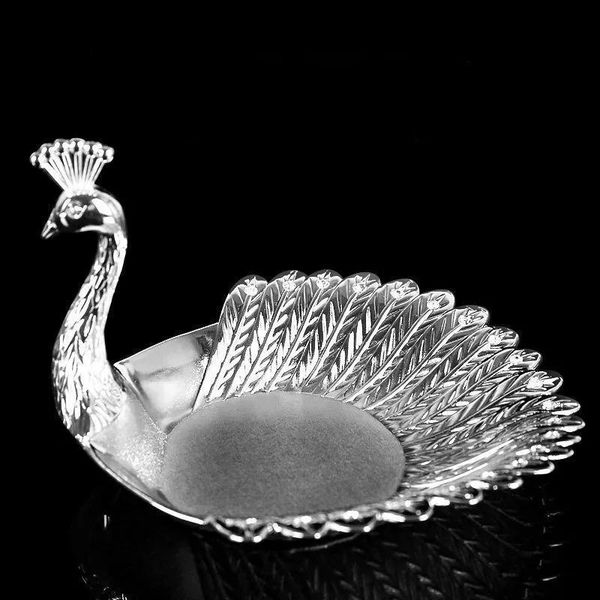 

dishes & plates silver fruit basket bird embossed metal candy nut 6.6 inches tray organizer storage wedding el home deskdecoration