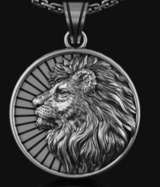 

lion necklace pendant men's gift pound mother's day graduation gift gave him a pendant, Silver