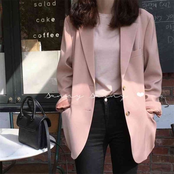 

fashion single breasted solid ol work blazer women long sleeve pocket suit blazers and jackets casual office outwear 210514, White;black