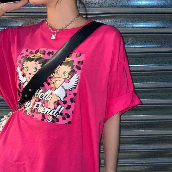 

1new 2021 new style design small crowd high street fashion net red super fire short sleeve t-shirt loose 021, White;black