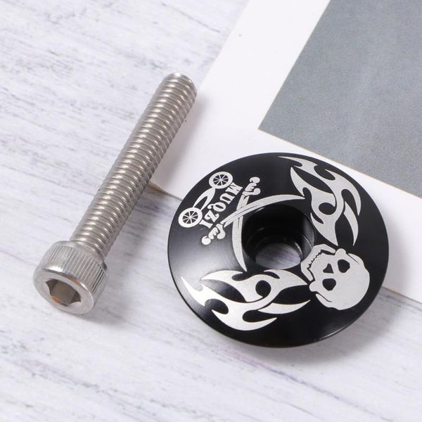 

bike handlebars &components 28.6mm pirate pattern general aluminum alloy headset screw for mountain highway bicycle(black)
