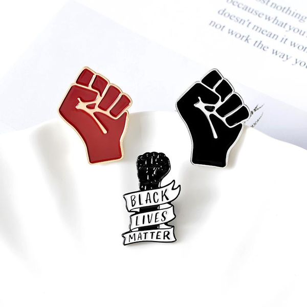 

pins, brooches raised fist pin black lives matter badge power solidarity resist protest enamel pins life equality mlk brooch wholesale, Gray