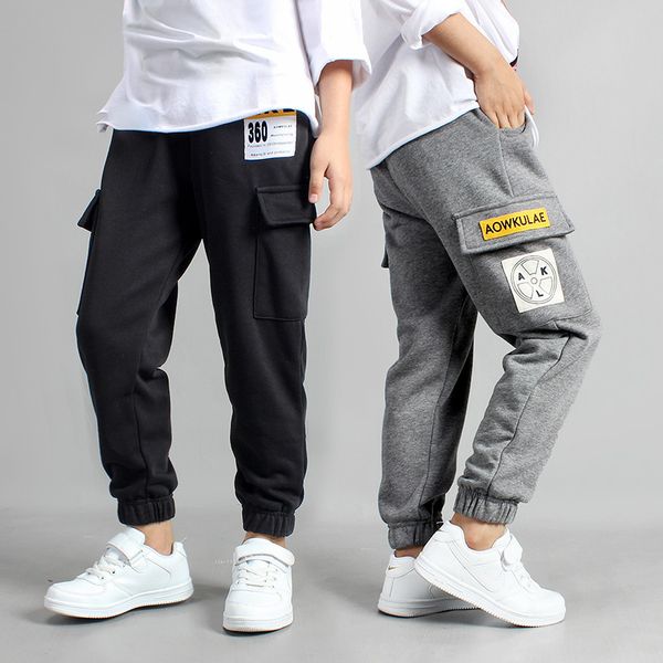 

children's jeans casual kids boys sport pants spring autumn knit trousers for teenage school boy blac/grey cargo pant children clothes, Blue