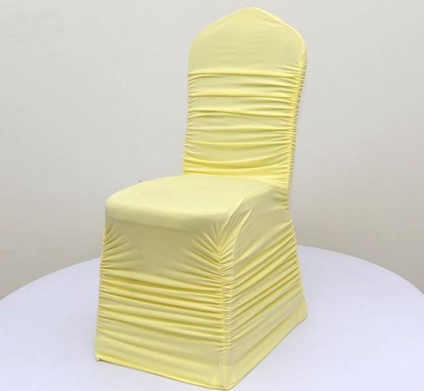 

chair covers 2021 factory price and wholesale 200gsm 50pcs ruched cover spandex wedding