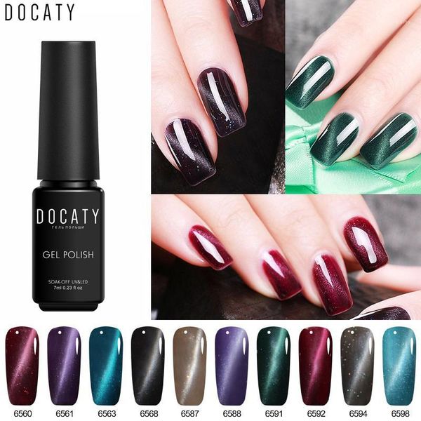 

docaty professional 3d cat eye product nail art design gel polish 7ml soak off varnish uv/led color for1, Red;pink
