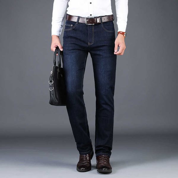 

men's autumn busins micro elastic thickening loose denim pants 8035, Blue