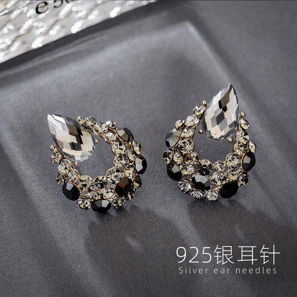 

-ed004 925 sterling silver fine jewelry spain version bear women's earrings wholesale price stud, Golden;silver