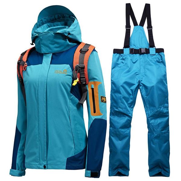

russian winter ski suit women jacket and pants snow warm waterproof windproof skiing snowboarding sets suits