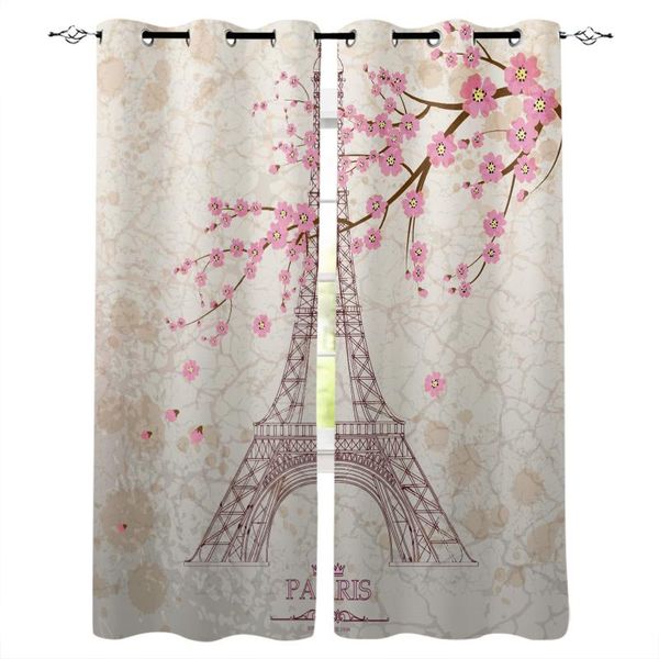 

beautiful cherry blossom paris tower blackout curatin living room window children's curtains for the bedroom curtain & drapes