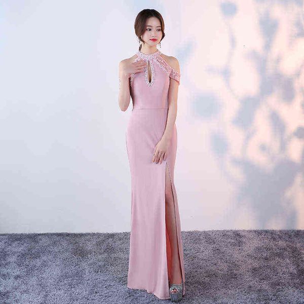 

luxury prom dresses pink evening 2021 korean fashion banquet host skirt annual meeting slim long style, Black