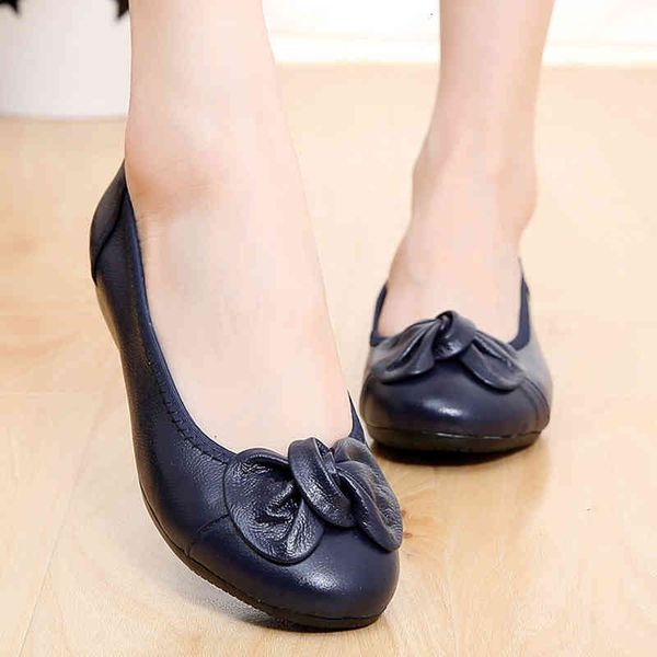 

sandals genuine leather mother ballet flats handmade shoes women loafers soft moccasins slipony zapatos mujer xs0y, Black