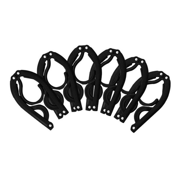 

laundry bags 12 pcs portable folding clothes hangers travel accessories foldable drying rack for (black)