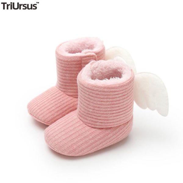 

first walkers baby boys girls warm boots 2021 cute wing toddler slip on soft sole infant born shoes for 0 - 1 year old
