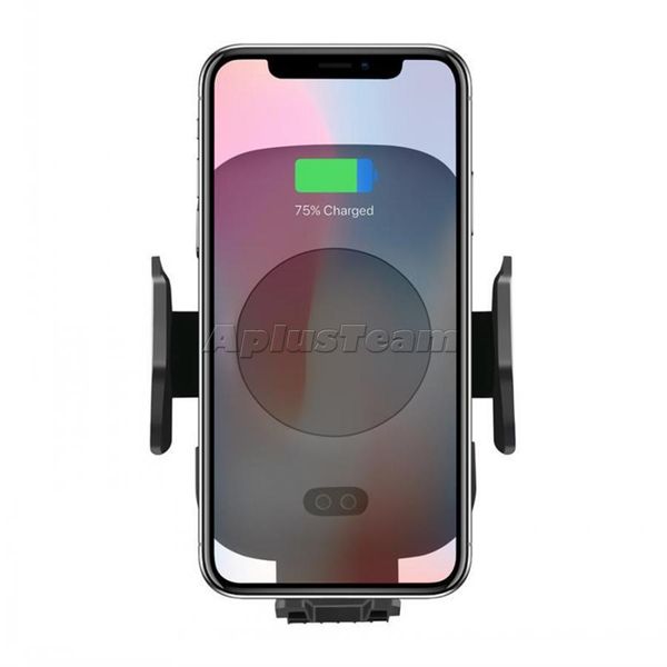 Caricabatterie wireless C10 per telefono cellulare QI Fast Car per iPhone Supporto per auto con pad di ricarica wireless per Samsung