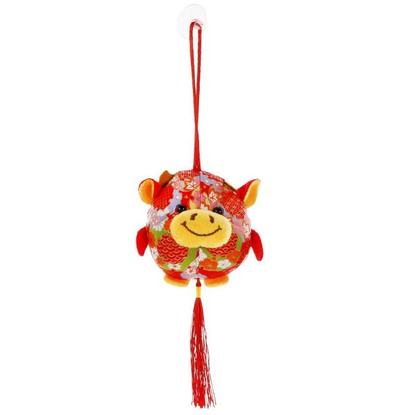 

party favor 1pc 2021 year mascot ox hanging ornament suction cup pendant gift