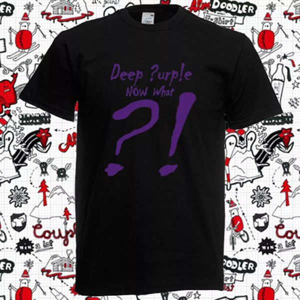 

DEEP PURPLE NOW WHAT Men's Black T-Shirt Size S-3XL, White;black