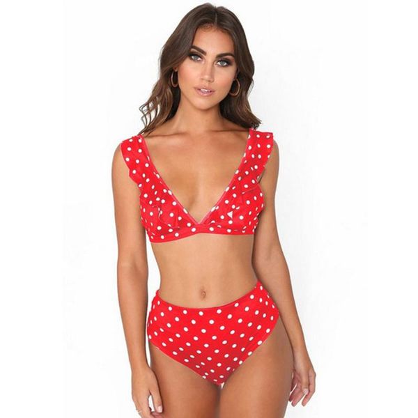 

women's swimwear women v neck bikini swimsuits est padded bra brazilian high waist bikinis bather beach wear female set bathing suit, White;black