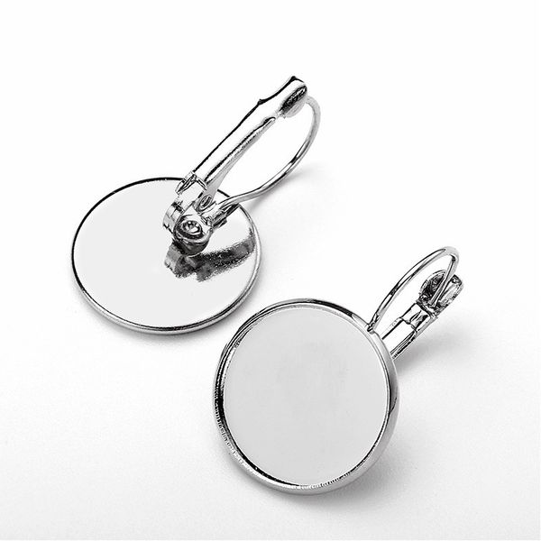 

factory wholesale pendant blank heat transfer printing silver round non perforated earrings accessories party gift