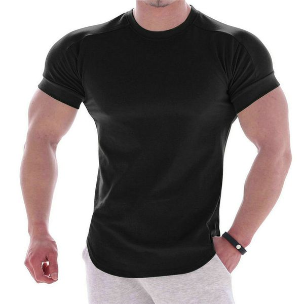 

264 men spring sporting jerseys tee shirts summer short sleeve fitness tshirt cotton mens clothing sports t shirt, Black;yellow