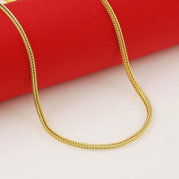 

chokers 24k real gold necklace plating 2mm snake bone for women's wedding birthday gift, Golden;silver