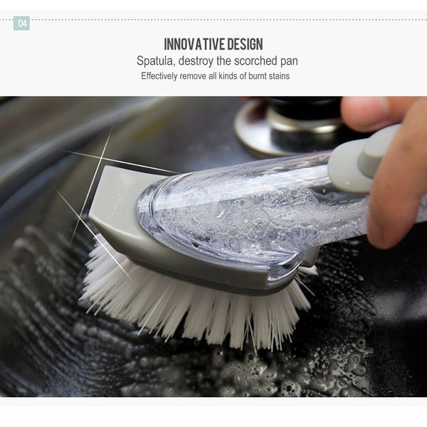 

with refill liquid soap dispenser scrubber cleaning products washing cleaning brush replaceable couring pad sponge kitchen dish