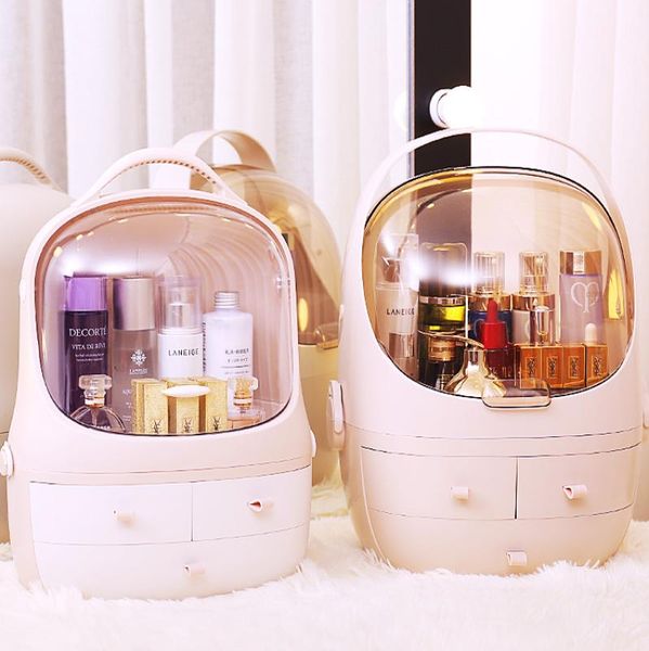 

cosmetics storage box deskdresser rack drawer skin care dormitory dustproof net red same style bottles & jars