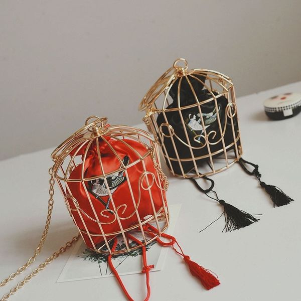 

new women's bag concave shape fashion same handbag bird cage personalized one shoulder bag fashion