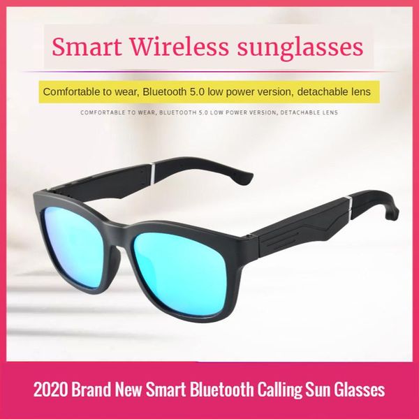

sunglasses kaixing brand 2021 5.0 wireless bluetooth music call smart glasses uv400 mirror polarized for men woman k190, White;black