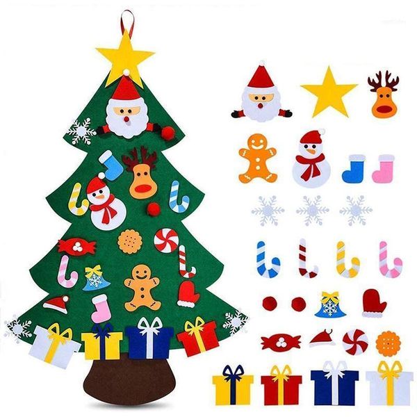 

christmas decorations diy felt tree for decorations, wall hanging home decoration, gifts children1