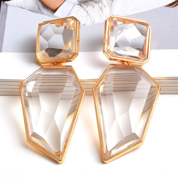 

dangle & chandelier fashion jewelry acrylic geometric earrings trendy clear resin drop for women femme brincos whoelsale, Silver
