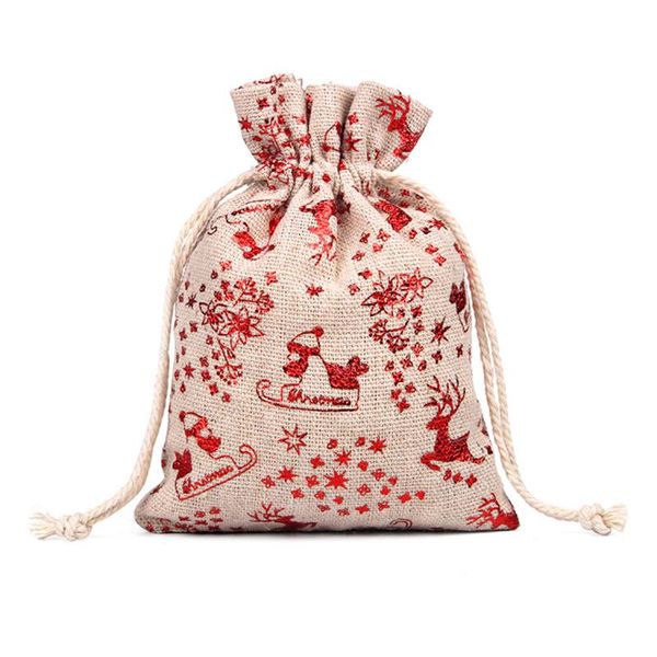

storage bags 20pcs gift christmas pouch drawstring linen cotton kit 10*14cm