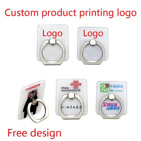 

cell phone mounts & holders 50-100pcs customized products print logo crystal ring bracket cartoon flat holder universal mobile buckle c