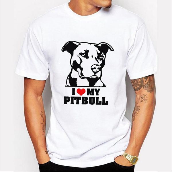 

love my pitbull t shirt men's tshirt tee summer fashion cool o neck short sleeve t-shirts, White;black