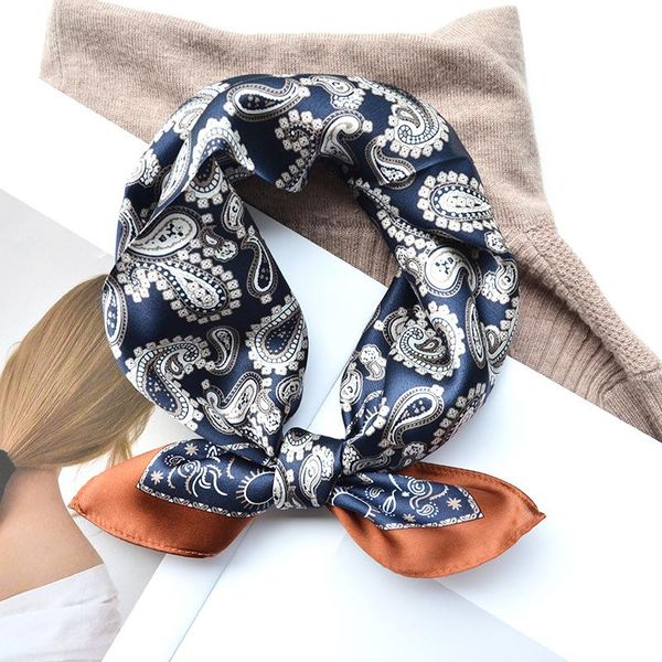 Lenços vintage castanha caju lenço de seda saco quadrado gravata natural mulberry kerchief cetim headband escritório senhora senhora moda acessórios