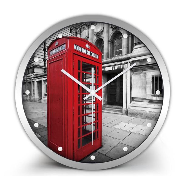 

wall clocks glass round london red telephone booth design wooden clock