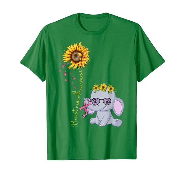 

hippie sunflower breast cancer awareness elephant gifts t-shirt, White;black