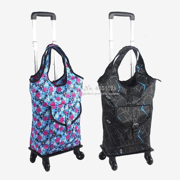 

hanging baskets removable shopping bag cart folding grocery trolley aluminum alloy universal wheel