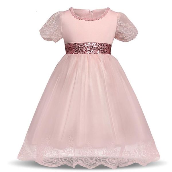 

girl's dresses cute 2021 design short sleeves knee length lace pink princess wedding party flower girl birthday dress, Red;yellow