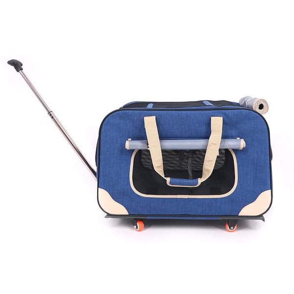 

dog car seat covers pet trolley folding four-wheeled box cat suitcase bag breathable closed lever panoramic skylight super