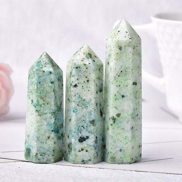 

decorative objects & figurines 1pc natural fynchenite crystal point tower healing energy stone reiki obelisk reseda quartz wand home decorat