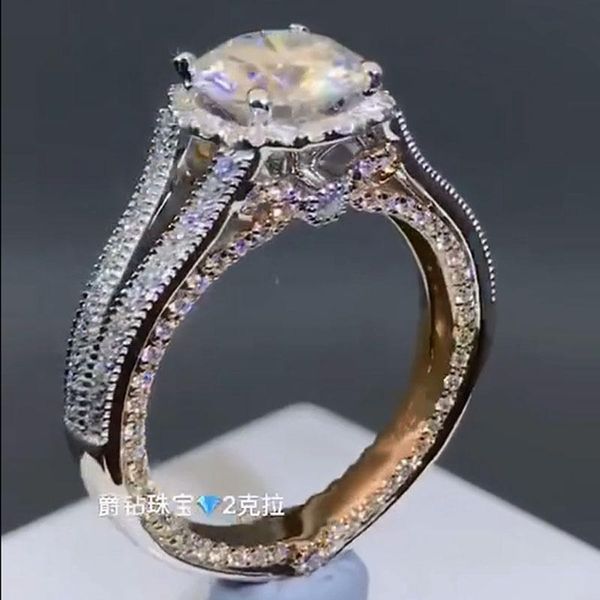 

cluster rings 1 18k white gold moissanite diamond ring flower crown luxury women wedding party engagement anniversary ct, Golden;silver