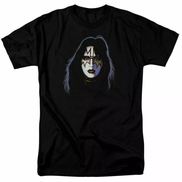 

Kiss Ace Frehley Cover T Shirt Licensed Hard Rock N Roll All Night Black, White;black