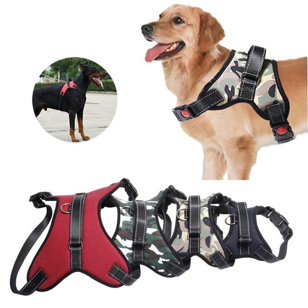 

dog collars & leashes nylon heavy duty pet harness collar padded extra big large medium small harnesses vest husky dogs supplies