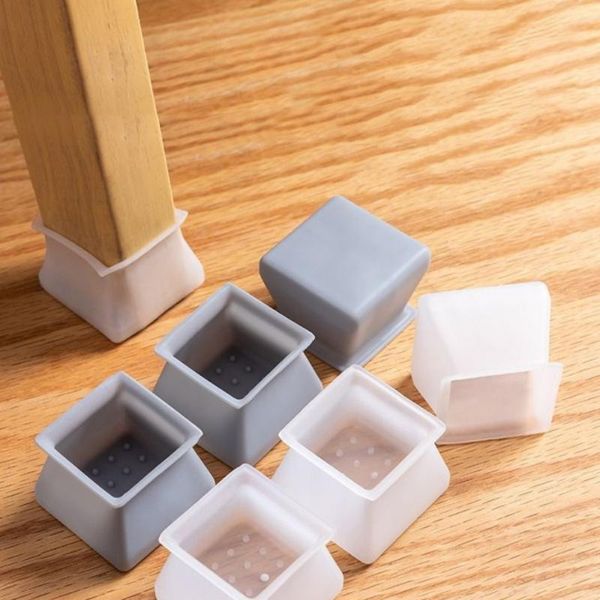 

chair covers 8 pcs/set silicone table leg protector mat non-slip caps foot protection bottom cover pads wood floor pad