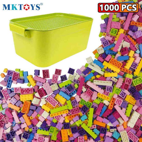 

mktoys 1000pcs building blocks storage box classic bricks organizer constructor gift for kids build toys for children girls boys aa220303