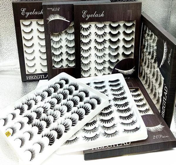 

5/10/20 pairs 8-25mm fake eyelashes 100% mink lashes natural dramatic volume extension false1