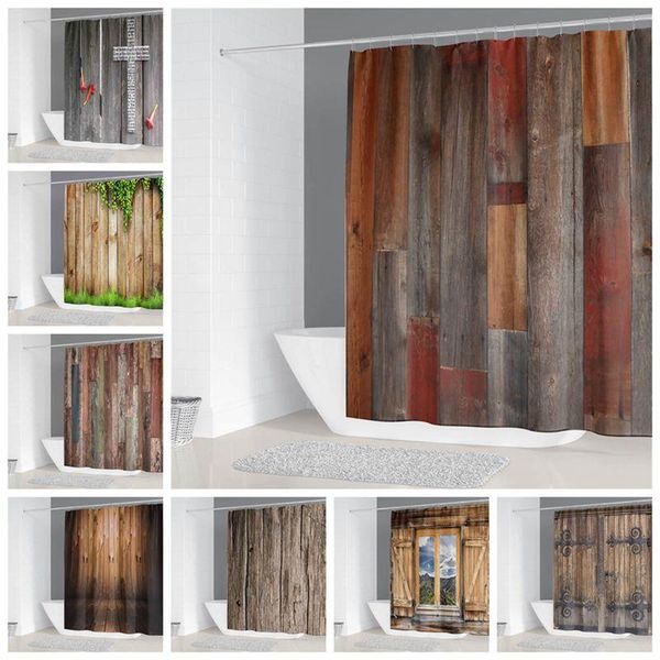 

shower curtains unique wood plank design washable bath decor 150*180&180*180