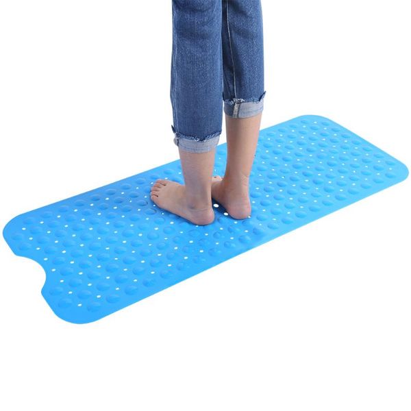 

100*40 cm non-slip mat rectangle secure safety with suction cup bathtub kitchen bathroom home use blue bath mats